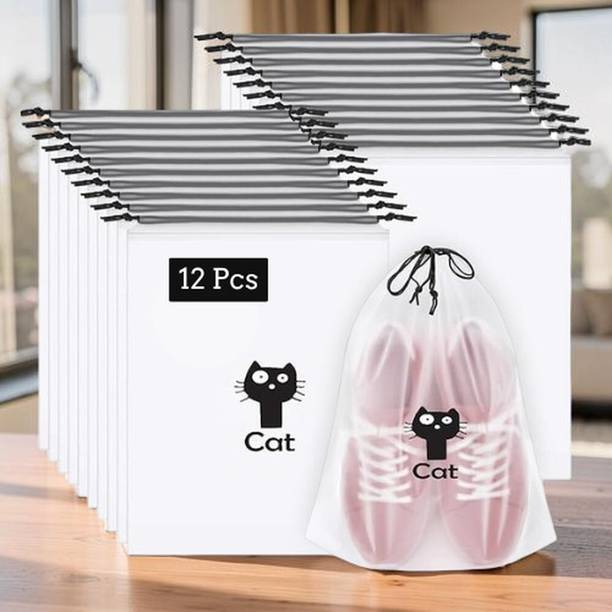 AshmakamMart SB033 12 Pcs Shoe Cover Bags for Storage | Travel Drawstring Organizer Bag for Sneaker Shoe Organizer Bag for Closet Storage