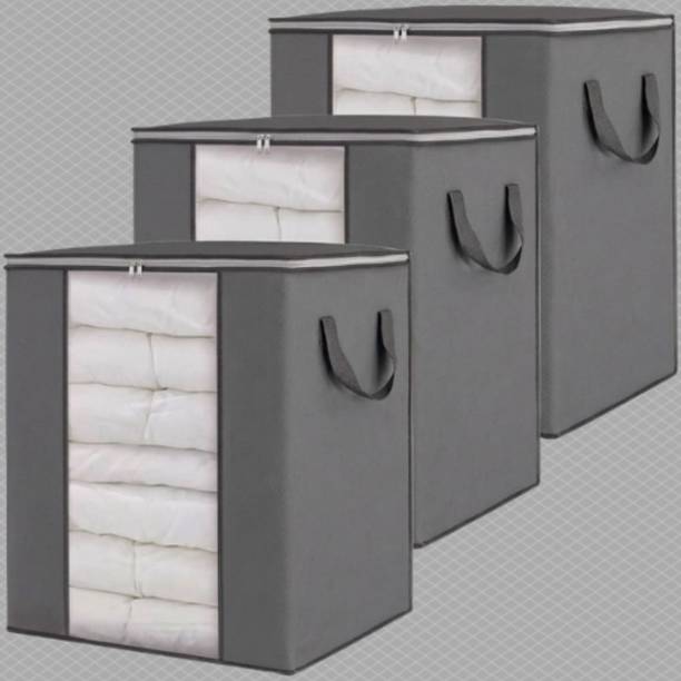 STORAZE Multi-Purpose Storage Uses Pack of 3 PVC Storage Bags | Heavy Duty Transparent Clothes Organizer Set CLOTH COVER PACK OF 3