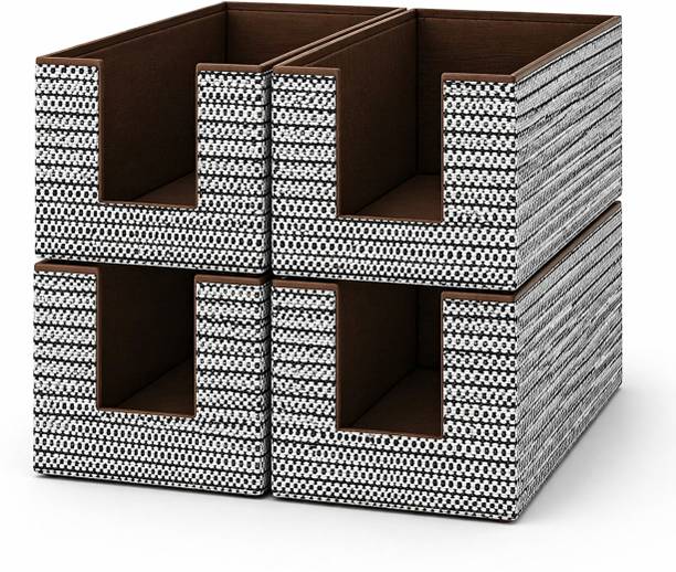 DALUCI Shirt Stacker & Clothes Organizer for Wardrobe Organizer for Wardrobe Clothes Storage Box Shirt Stacker Wardrobe Organizer Foldable Cloth Organizer Box for Cupboard Closet (Pack of 4)