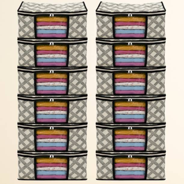 STORAZE Garment Covers for Wardrobe Organization Multi-Purpose Cloth & Garment Covers for Wardrobe Organization Pack of 12 Garment Storage Covers for Wardrobe & Cupboard