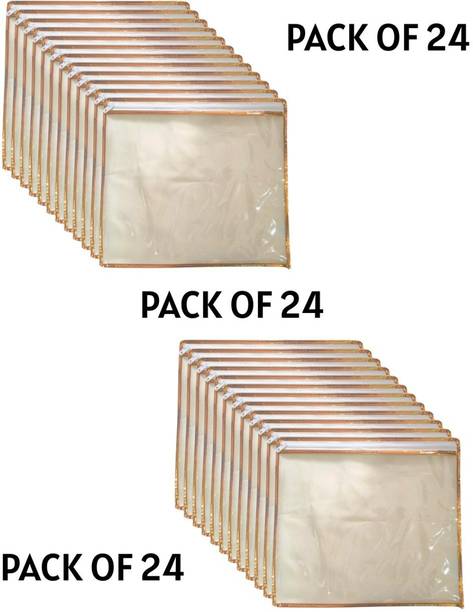 KrimaeEnterprise Golden Saree Cover Non-woven Cover With Zip, 24 Pcs -