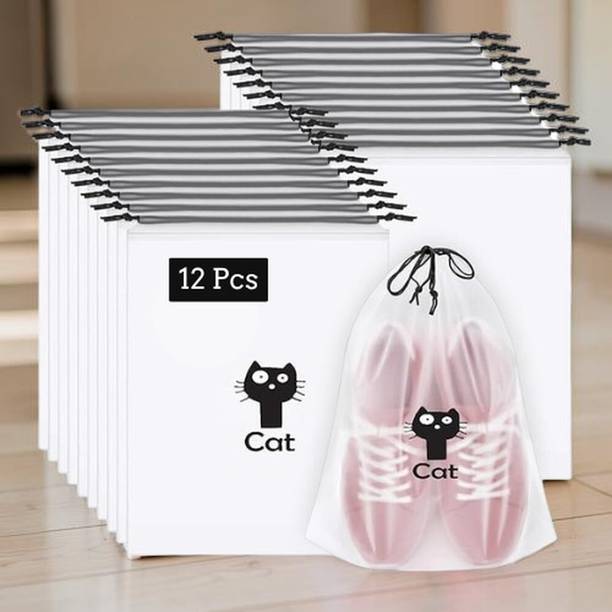 REXAVI FAB SB027 12 Pcs Travel Shoe Organizer Bags | Waterproof Storage Solution for Storage R-WHITESHOEBAG12PCS-27