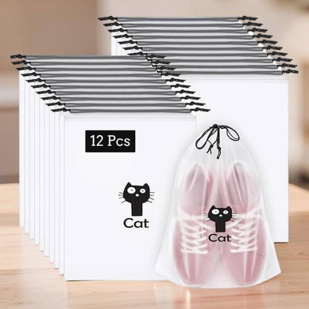 Ashmakam SB065 12 Pcs Drawstring Shoe Bags for Travel | Waterproof Storage Pouch for Travel Travel Shoe Cover Bag with Easy Closure