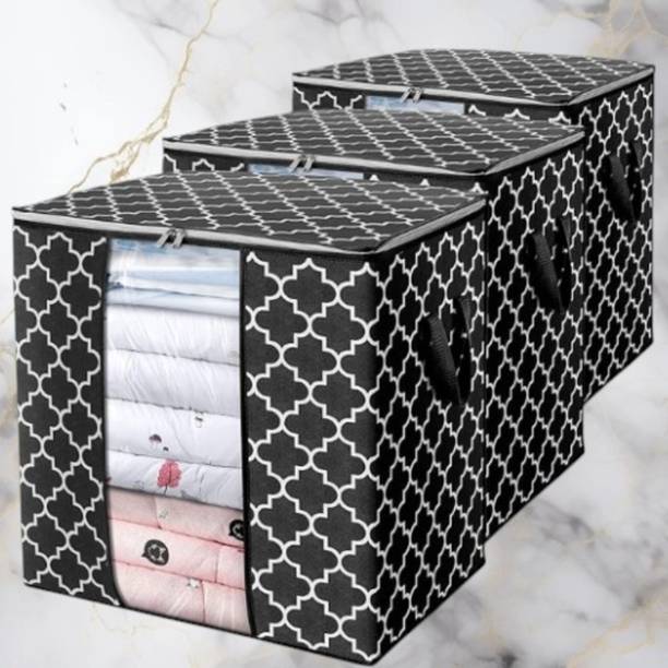 STORAZE SpaceSaver Pack of 3 Wardrobe Storage Organizer Bags CLOTH COVER PACK OF -3