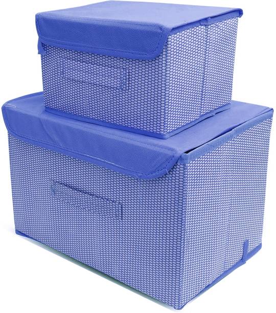 TUFRY Foldable Garments Organizer / Box Combo (Big and Small Size) for storing clothes, Books, Toys and Other Essential Items