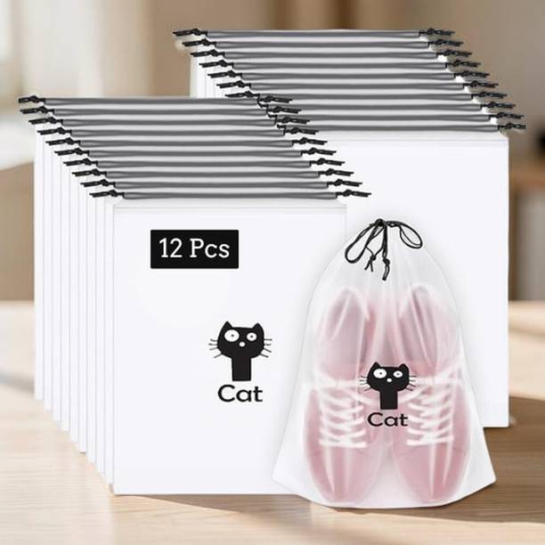 Ashmakam SB085 12 Pcs Waterproof Shoe Bags for Travel | Dustproof Storage Organizer for Luggage Portable Shoe Organizer Bag for Daily Use