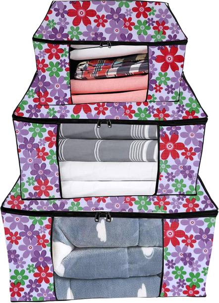 AAVYA UNIQUE FASHION Blanket cover / Storage Bags / Garment Cover Waterproof and Dustproof Blanket / storage cover AUF42 B-Kit3PC