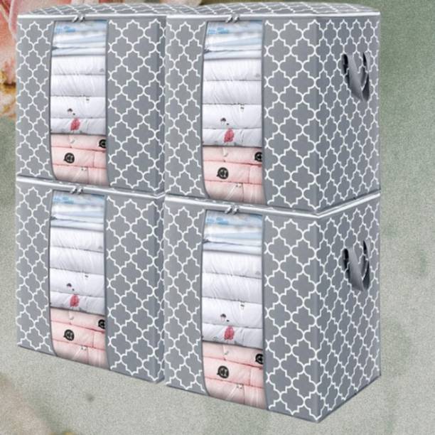 STORAZE Multi-Purpose Storage Uses Wardrobe & Cupboard Organizer Pack of 4 CLOTH COVER PACK OF 4