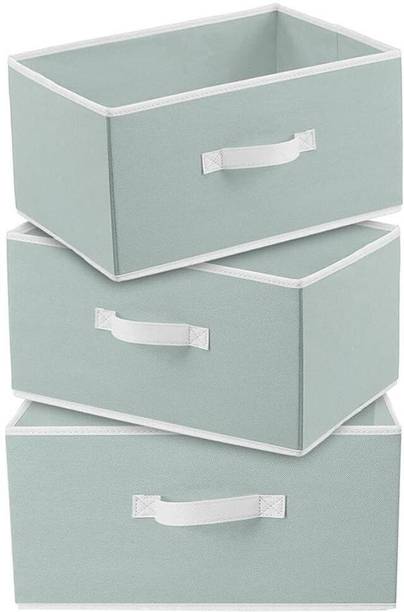 uhi Multipurpose Rectangular Drawer Storage Organizer Foldable Storage Box with Side Handle, Replacement Drawer Storage For Toys & Clothes Organizer (3 Pcs)