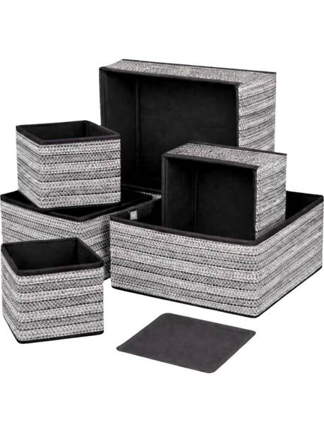 DALUCI 6 Pcs Clothes Storage Box and Wardrobe Organizer Foldable Closet Organizers Cube Storage Box & Dividers for Wardrobe, Cupboard & Drawer Organizer