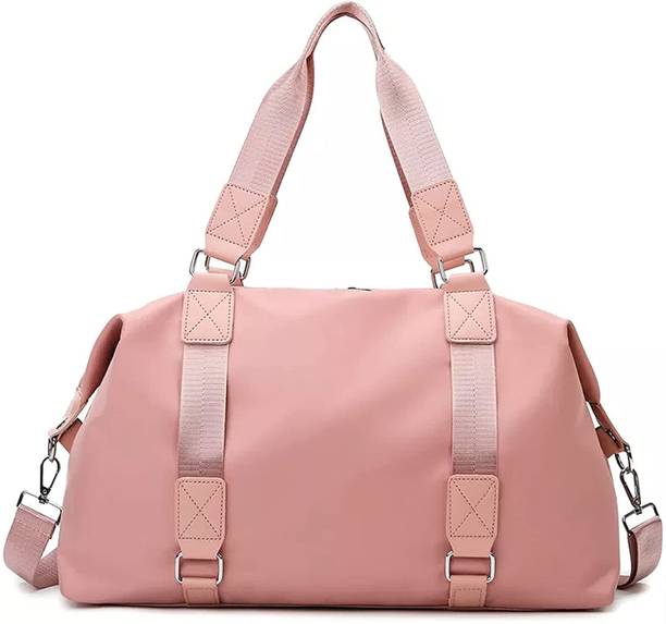 22 L Hand Duffel Bag - Large Capacity Folding Travel Bag, Sports Gym Shoulder Handbag Weekend Travel - Pink - Regular Capacity