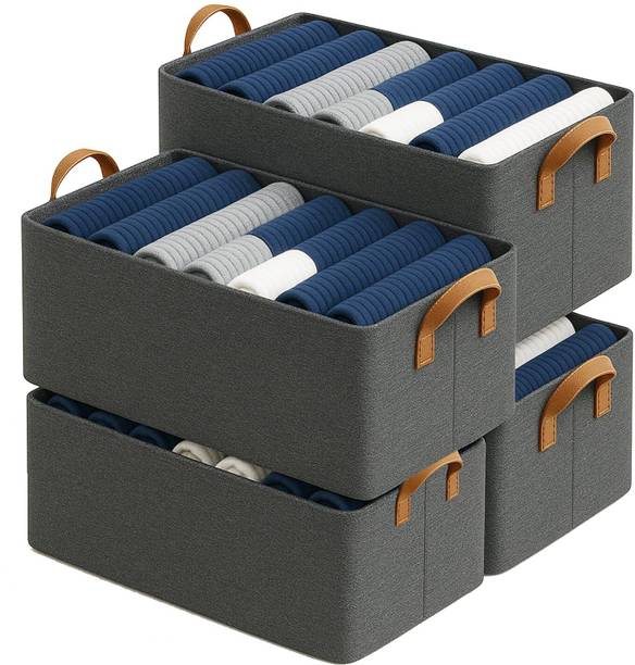 VENDIFY 4 PCS Cloth Organizer for Wardrobe Cloth Storage Box saree cover storage bags clothes organiser cloth storage bag storage box for clothes cloth storage storage organizer box for cupboard
