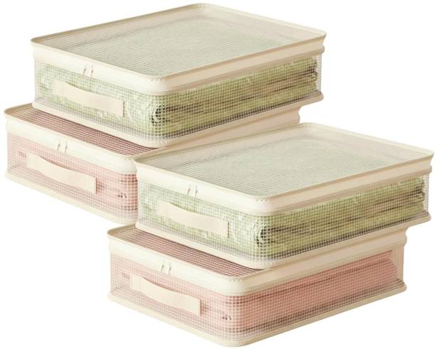 Niralasa Foldable Bedsheet Organizer Storage Bag with Zipper for Wardrobe Storage Bags Space Saving Fabric Bag for Closet, Shelf & Home Organization for Cupboard Shelf Closet, Dust Resistant Clothes Storage Case with Handle