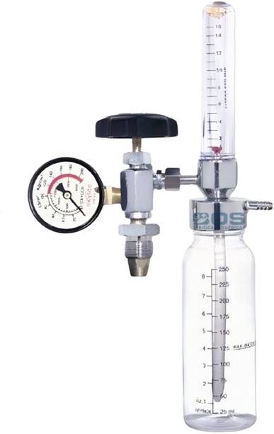 HCG Healthcure generation Oxygen Flowmeter with Humidifier Bottle and Pressure Gauge for Oxygen Cylinder Wall Mount Oxygen Cylinder Holder