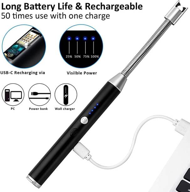 UNZAG 360 Degree Flexible Rechargeable Electric Kitchen forCandle_Stove Aluminium Aluminium Electronic Gas Lighter