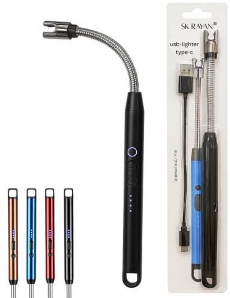 SK RAYAN Rechargeable Electric Lighter For Home, C-Type USB, 400 Uses in Single Time Plastic Electronic Gas Lighter