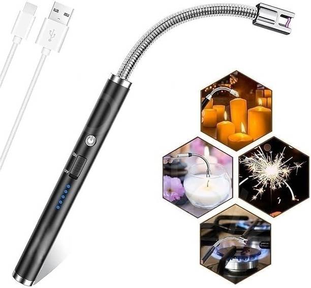 3ड मेट्रो सुपर स्टोर 360 Degree Flexible Rechargeable Electric Kitchen for Gas Candle Stove 360 Degree Flexible Rechargeable Electric Kitchen forCandle_Stove Aluminium रसोई उपकरण सेट