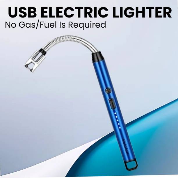 SKYZONE Rechargeable Electric (Gas Lighter) With LED Display for Kitchen, Candles XS252 Steel Electronic Gas Lighter