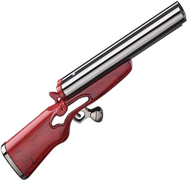 VIOVI Double Barrel Red Riffle Shaped Windproof Metal Refillable Cigarette Gun Cast Iron Gas Lighter