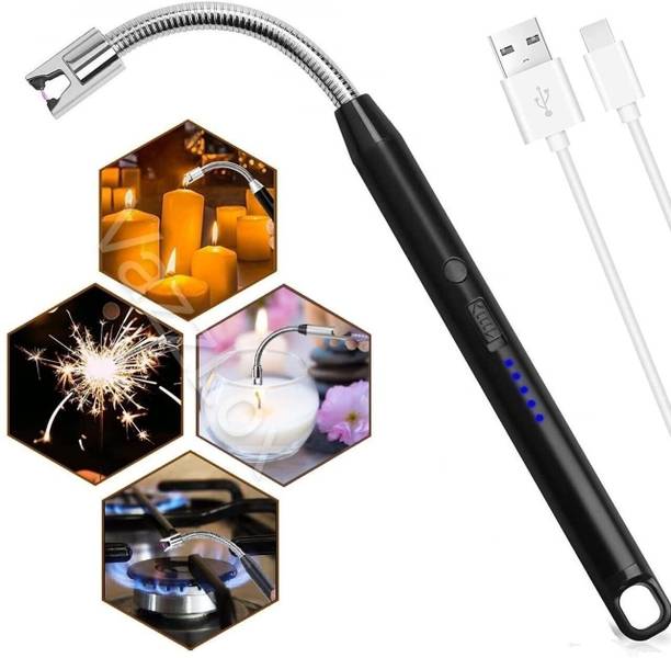 Hiwaga USB Rechargeable Lighter for Candle Gas Stove 360 Degree Flexible Handheld Long Neck Electric Gas Lighter Cigarette Lighter