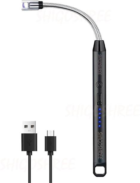 SHIGOSHREE Rechargeable Electric Lighter For Stove & Candle Lighter with USB Charging Port Steel Electronic Gas Lighter