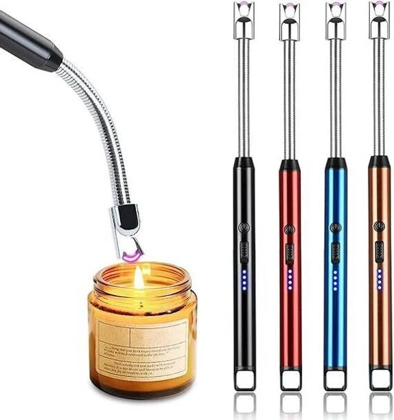 DeoDap USB Rechargeable Flexible Arc Lighter - Windproof & Flameless Plasma Design Plastic Electronic Gas Lighter