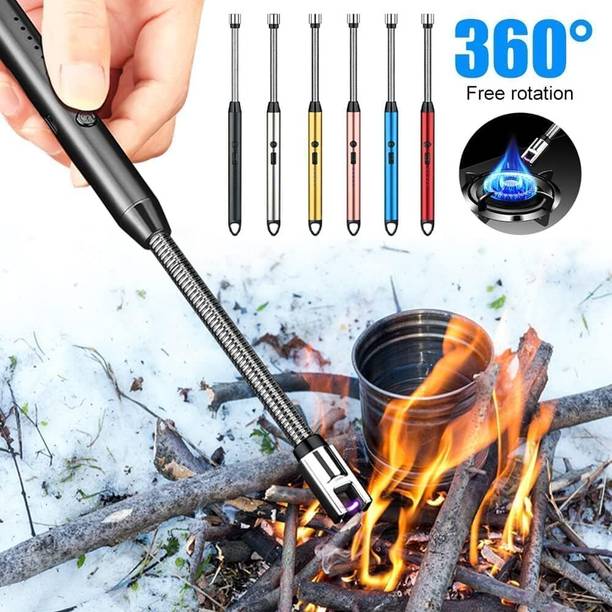 EYESEEK 360 Degree Flexible Rechargeable Electric Kitchen For Candle_Stove Aluminium Plastic Electronic Gas Lighter