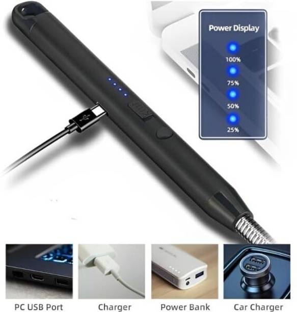 DN BROTHERS Rechargeable Gas Lighter For Kitchen Stove,Candle, 360deg Flame Adjustable DN70 USB Rechargeable Electric Lighter for Kitchen, Pooja Room, Candles, BBQ DN70 Cigarette Lighter