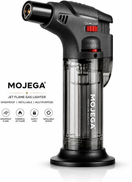 MOJEGA mojega Jet Flame Gas Lighter for Kitchen Windproof Refillable Brass, Plastic Gas Lighter