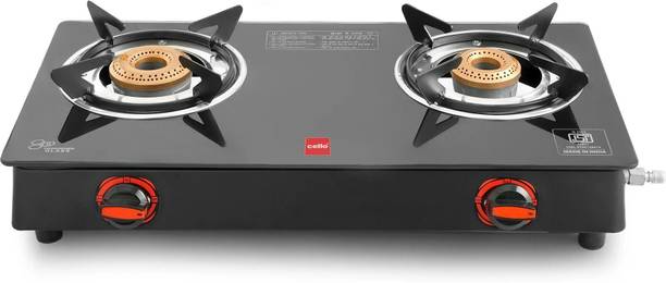 CELLO Trion 2 Burner Glass Manual Gas Stove 2 Burners
