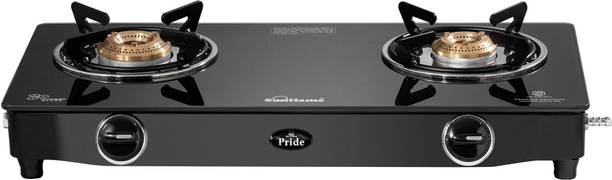 Sunflame LPG STOVE GT 2B PRIDE BK Glass Manual Gas Stove