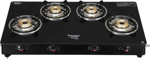 Prestige Magic Plus GTMP-04 L With Powder Coated Body Glass Manual Gas Stove