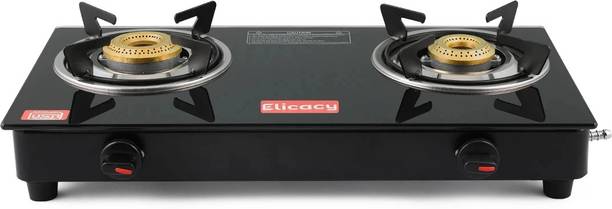 एलिकेसी Toughened Glass Gas Stove Cooktop Manual LPG Gas मैनुअल गैस चूल्हा
