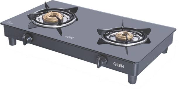 Glen 1020 GT BB Black Toughened Glass Top,LPG Gas Stoves 2 Year Warranty, Glass Manual Gas Stove