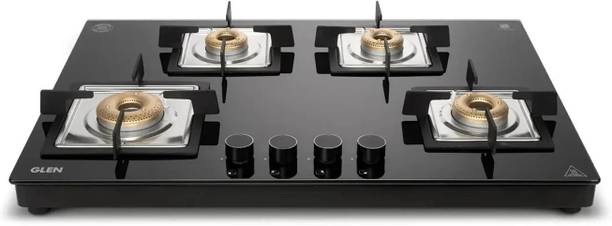 Glen Ultra Slim Premium Gas Stove | 8mm Toughened Glass | Forged brass burners | Glass Automatic Gas Stove