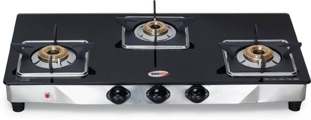 Hornbills 09 LPG Toughened Glass Mirror Finish, Rust Resistance Texture, Heavy Pan Support Glass Automatic Gas Stove