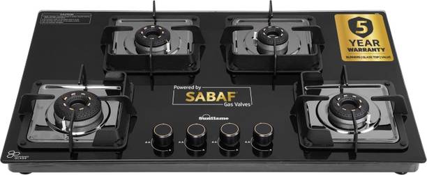 Sunflame 4 Burner Auto-Ignition Hobtop with Sabaf Valve,Forged Burners,Toughened Glass Automatic Hob