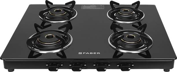 फेबर COOKTOP MIST 4BB AURA|Powder Coated Pan Support |Nylon Knobs| Spill Proof| मैनुअल गैस चूल्हा