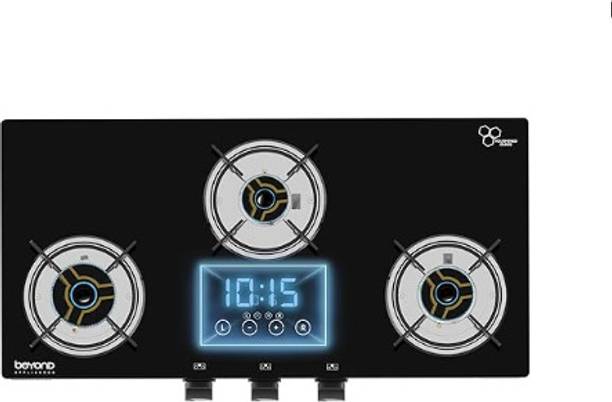 Beyond Appliances Auriga 3B Brass Smart Cooktop, Digital Timer, FFD & Auto Ignition Burners Glass Automatic Hob