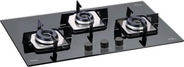 Glen byGlen Built in Glass Hob with Italian Double Ring Burners Auto Ignition (1073SQIN) Glass Automatic Hob
