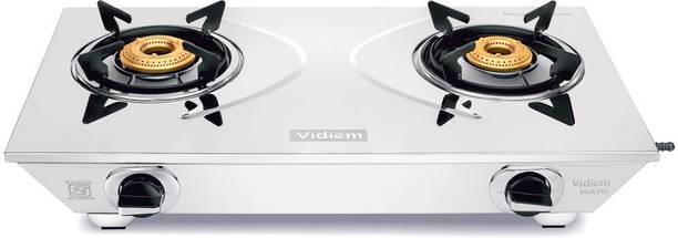 Vidiem VIDIEM Gas Stove GS S2 279 A 2 Burner Stainless Steel Manual Gas Stove