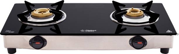 Flipkart SmartBuy Regalia 2 Burners Glass, Stainless Steel Manual Gas Stove