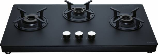 Elica SBF MATT LOTUS TKN 773 CT VETRO BK Glass Manual Gas Stove