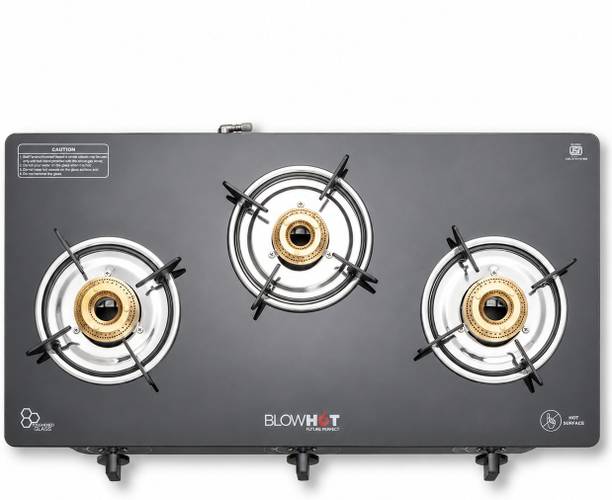 BLOWHOT Majesty Auto Ignition Heavy Brass Tri-Pin Burners Toughened Aluminium Automatic Gas Stove