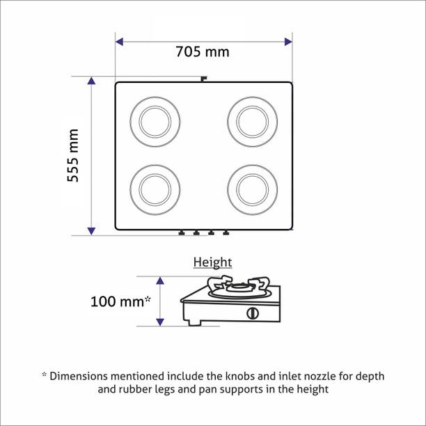 Glen Ultra Slim Apricot Glass Gas Stove 1 High Flame 3 Forged Brass Burner,CT1047US Glass Automatic Gas Stove