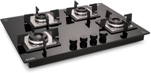 Glen 4 Burner Glass Hob Top with Italian Double Ring Burner Glass Automatic Hob