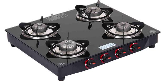 cello Gem 4 Burner Aluminium Manual Gas Stove  (4 Burners)