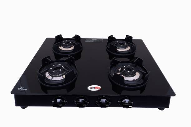 Hornbills LPG Mild Steel FRAME CROWN Pan Support ALLOY BLACK Burner Stainless Steel, Glass Manual Gas Stove