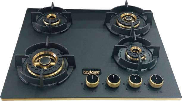 Hindware IVANA 4B 60 | Brass Burners | Auto Ignition | Flame Failure Device | Built in Glass Automatic Hob