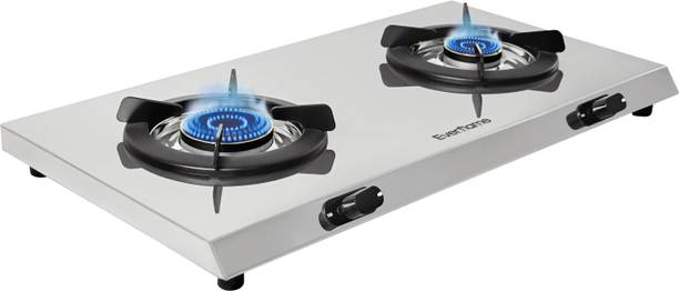 Everflame Pearl 2 Burner Gas Stove 5G Brass Burner Stainless Steel High Efficiency Stainless Steel Manual Gas Stove